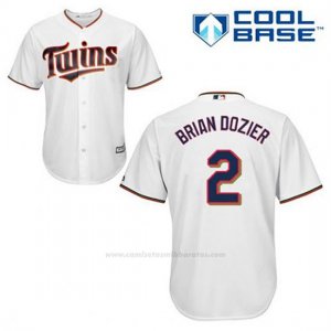Camiseta Beisbol Hombre Minnesota Twins Brian Dozier 2 Blanco 1ª Cool Base