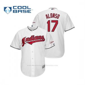 Camiseta Beisbol Hombre Cleveland Indians Yonder Alonso 2019 All Star Game Patch Cool Base Blanco