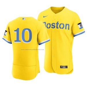 Camiseta Beisbol Hombre Boston Red Sox Hunter Renfroe 2021 City Connect Autentico Oro