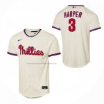 Camiseta Beisbol Nino Philadelphia Phillies Bryce Harper Alterno 2 Replica Crema Camiseta Beisbol Nino Philadelphia Phillies Bryce Harper Alterno 2 Replica Crema