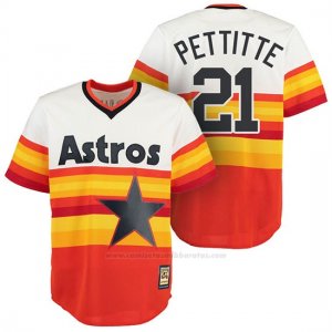 Camiseta Beisbol Hombre Houston Astros Andy Pettitte Naranja Cooperstown