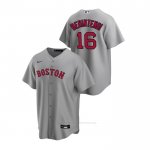Camiseta Beisbol Hombre Boston Red Sox Andrew Benintendi Replica Road Gris