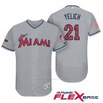 Camiseta Beisbol Hombre Miami Marlins 2017 Estrellas y Rayas Christian Yelich Gris Flex Base