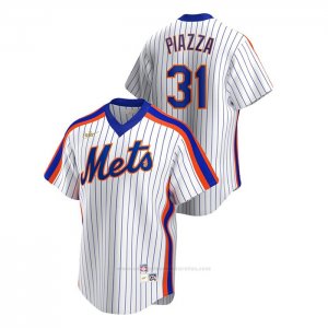 Camiseta Beisbol Hombre New York Mets Mike Piazza Cooperstown Collection Primera Blanco