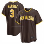 Camiseta Beisbol Hombre San Diego Padres Jackson Merrill Carretera Replica Marron Camiseta Beisbol Hombre San Diego Padres Jackson Merrill Carretera Replica Marron