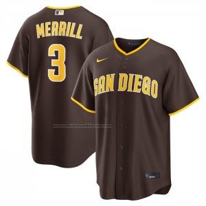 Camiseta Beisbol Hombre San Diego Padres Jackson Merrill Carretera Replica Marron