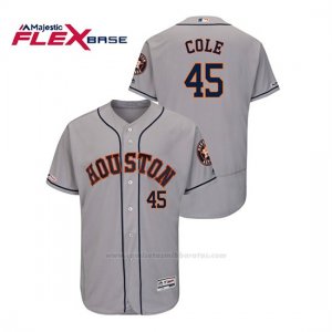 Camiseta Beisbol Hombre Houston Astros Gerrit Cole 150th Aniversario Patch Flex Base Gris