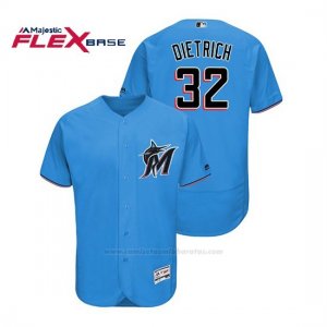 Camiseta Beisbol Hombre Miami Marlins Derek Dietrich Flex Base Autentico Collection Alternato 2019 Azul