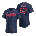 Camiseta Beisbol Hombre Cleveland Indians Shane Bieber Autentico Alterno 2020 Azul