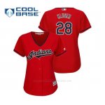 Camiseta Beisbol Mujer Indians Corey Kluber Cool Base Majestic Alternato 2019 Rojo