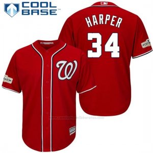 Camiseta Beisbol Hombre Washington Nationals 2017 Postemporada Bryce Harper Scarlet Cool Base