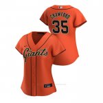 Camiseta Beisbol Mujer San Francisco Giants Brandon Crawford 2020 Replica Alterno Naranja