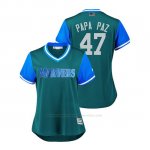 Camiseta Beisbol Mujer Seattle Mariners James Pazos 2018 Llws Players Weekend Papa Paz Aqua