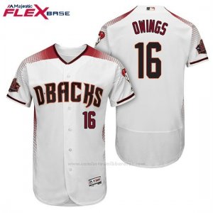 Camiseta Beisbol Hombre Arizona Diamondbacks 16 Chris Owings Blanco Rojo 1ª 20 Aniversario Flex Base