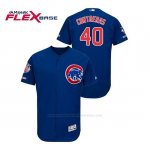 Camiseta Beisbol Hombre Chicago Cubs Willson Contreras 150th Aniversario Patch Flex Base Azul