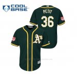 Camiseta Beisbol Hombre Oakland Athletics Yusmeiro Petit 2019 Entrenamiento de Primavera Cool Base Verde