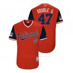 Camiseta Beisbol Hombre Washington Nationals Gio Gonzalez 2018 Llws Players Weekend Double GRojo