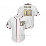 Camiseta Beisbol Hombre Washington Nationals Personalizada 2019 Gold Program Cool Base Blanco