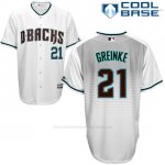 Camiseta Beisbol Hombre Arizona Diamondbacks 21 Zack Greinke Blanco Cool Base