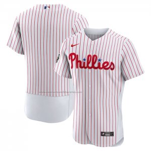 Camiseta Beisbol Hombre Philadelphia Phillies 2022 World Series Primera Autentico Blank Blanco