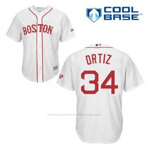 Camiseta Beisbol Hombre Boston Red Sox 34 David Ortiz Blanco Cool Base2