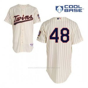 Camiseta Beisbol Hombre Minnesota Twins Torii Hunter 48 Crema Alterno Cool Base