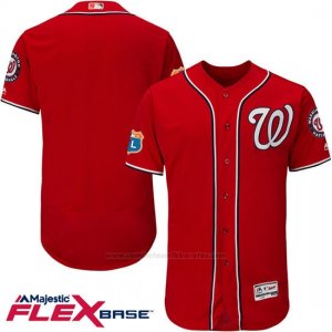 Camiseta Beisbol Hombre Washington Nationals Blank Rojo Flex Base Autentico Coleccion Entrenamiento de Primavera