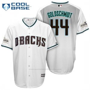 Camiseta Beisbol Hombre Arizona Diamondbacks 2017 Postemporada 44 Paul Goldschmidt Blanco Cool Base
