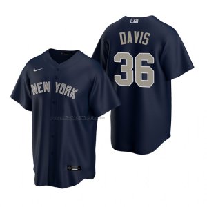 Camiseta Beisbol Hombre New York Yankees Jonathan Davis Replica Alterno Azul