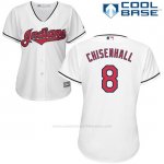 Camiseta Beisbol Mujer Cleveland Indians 8 Lonnie Chisenhall Blanco Cool Base