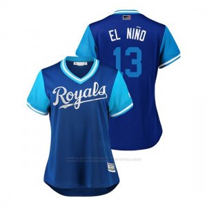 Camiseta Beisbol Mujer Kansas City Royals Salvador Perez 2018 Llws Players Weekend El Nino Royal