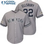 Camiseta Beisbol Hombre New York Yankees 2017 Postemporada Jacoby Ellsbury Gris Cool Base