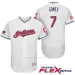 Camiseta Beisbol Hombre Cleveland Indians 2017 Estrellas y Rayas Yan Gomes Blanco Flex Base