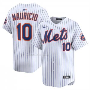 Camiseta Beisbol Hombre New York Mets Ronny Mauricio Alterno Limited Blanco