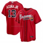 Camiseta Beisbol Hombre Atlanta Braves Ronald Acuna Jr Alterno 2 Replica Rojo Camiseta Beisbol Hombre Atlanta Braves Ronald Acuna Jr Alterno 2 Replica Rojo