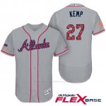 Camiseta Beisbol Hombre Atlanta Braves 2017 Estrellas y Rayas 27 Matt Kemp Gris Flex Base