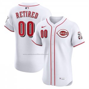 Camiseta Beisbol Hombre Cincinnati Reds Retired Roster Primera Elite Blanco