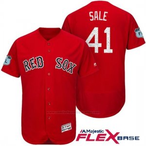 Camiseta Beisbol Hombre Boston Red Sox 41 Chris Sale Rojo 2017 Entrenamiento de Primavera Flex Base Jugador