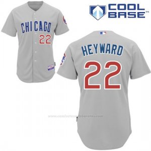 Camiseta Beisbol Hombre Chicago Cubs 22 Jason Heyward Autentico Coleccion Gris Cool Base