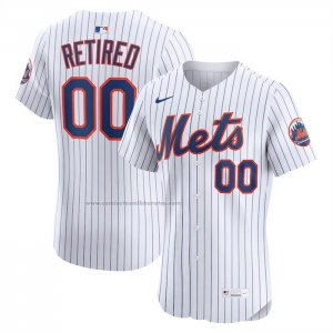 Camiseta Beisbol Hombre New York Mets Retired Roster Elite Primera Blanco