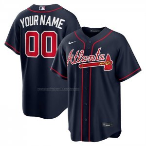 Camiseta Beisbol Hombre Atlanta Braves Alterno Replica Personalizada Azul
