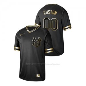 Camiseta Beisbol Hombre New York Yankees Custom 2019 Golden Edition Negro