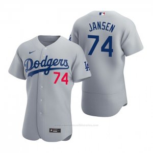 Camiseta Beisbol Hombre Los Angeles Dodgers Kenley Jansen Autentico 2020 Alterno Gris