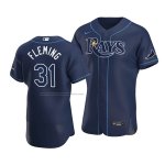 Camiseta Beisbol Hombre Tampa Bay Rays Josh Fleming 31 Autentico Alterno Azul