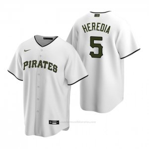 Camiseta Beisbol Hombre Pittsburgh Pirates Guillermo Heredia Alterno Replica Blanco