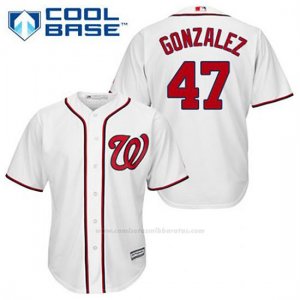 Camiseta Beisbol Hombre Washington Nationals Gio Gonzalez 47 Blanco 1ª Cool Base