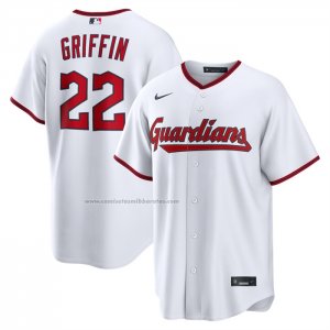 Camiseta Beisbol Hombre Cleveland Guardians Foster Griffin Primera Replica Blanco