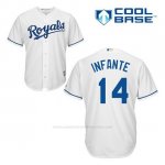 Camiseta Beisbol Hombre Kansas City Royals Omar Infante 14 Blanco 1ª Cool Base