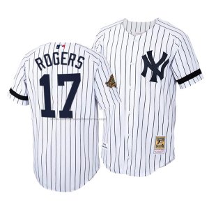 Camiseta Beisbol Hombre New York Yankees Kenny Rogers Cooperstown Collection Autentico Primera Blanco