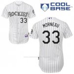 Camiseta Beisbol Hombre Colorado Rockies Justin Morneau 33 Blanco 1ª Cool Base